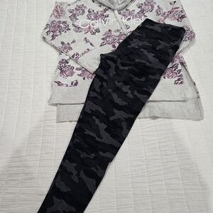 Calvin Klein Kids Camo Leggings - Black and Gray
